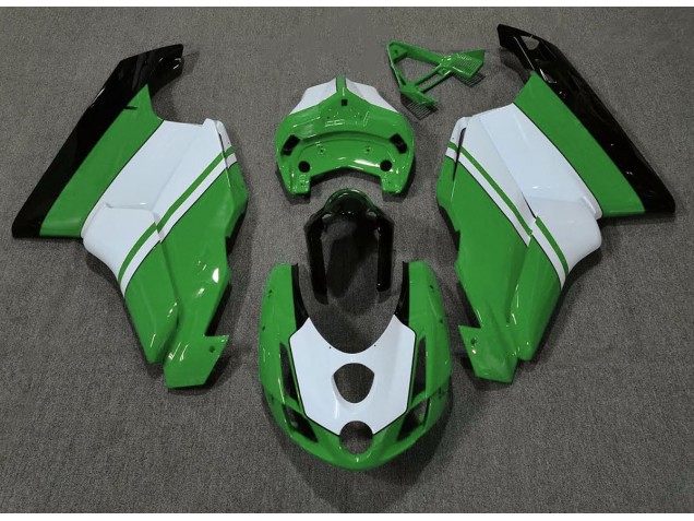 2003-2004 Glänzend Grün & Weiß Ducati 749 999 Motorrad Verkleidung 2003-2004 Glänzend Grün & Weiß Ducati 749 999 Motorrad Verkleidung