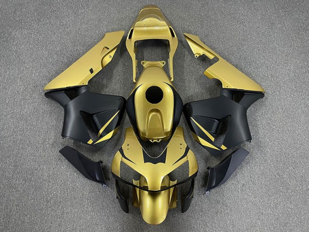 2003-2004 Gold & Matt Schwarz Honda CBR600RR Motorrad Verkleidung 2003-2004 Gold & Matt Schwarz Honda CBR600RR Motorrad Verkleidung