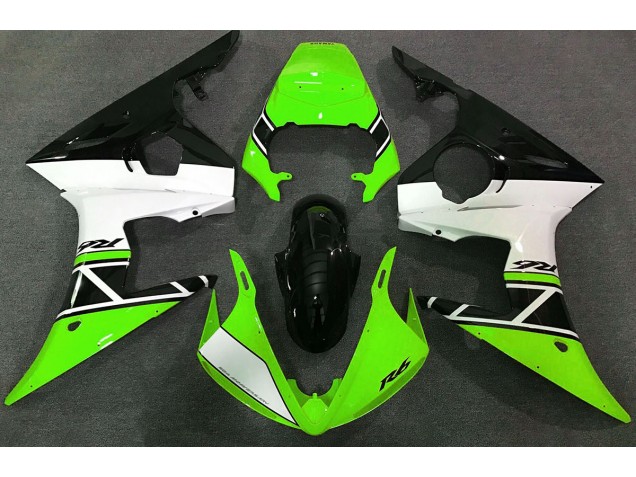 2003-2004 Grün Weiß & Schwarz Yamaha R6 Motorrad Verkleidung