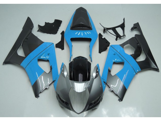2003-2004 Hellblau Silber & Schwarz Suzuki GSXR 1000 Motorrad Verkleidung 2003-2004 Hellblau Silber & Schwarz Suzuki GSXR 1000 Motorrad Verkleidung