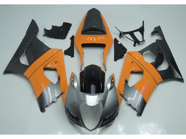 2003-2004 Hellorange Silber & Schwarz Suzuki GSXR 1000 Motorrad Verkleidung 2003-2004 Hellorange Silber & Schwarz Suzuki GSXR 1000 Motorrad Verkleidung