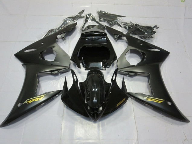 2003-2004 Matt Schwarz Gold Yamaha R6 Motorrad Verkleidung 2003-2004 Matt Schwarz Gold Yamaha R6 Motorrad Verkleidung