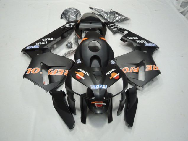 2003-2004 Matt Schwarz Repsol Honda CBR600RR Motorrad Verkleidung