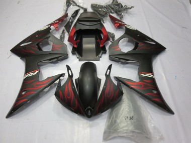 2003-2004 Mattrot Flamme Yamaha R6 Motorrad Verkleidung