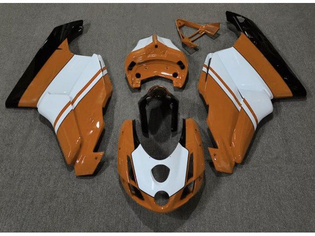2003-2004 Orange Glänzend & Weiß Ducati 749 999 Motorrad Verkleidung 2003-2004 Orange Glänzend & Weiß Ducati 749 999 Motorrad Verkleidung