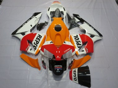 2003-2004 Weiß Orange Repsol Honda CBR600RR Motorrad Verkleidung
