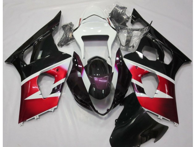 2003-2004 Rot Glänzend & Weiß Suzuki GSXR 1000 Motorrad Verkleidung 2003-2004 Rot Glänzend & Weiß Suzuki GSXR 1000 Motorrad Verkleidung