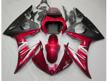 2003-2004 Rot Glänzend & Weiß Yamaha R6 Motorrad Verkleidung