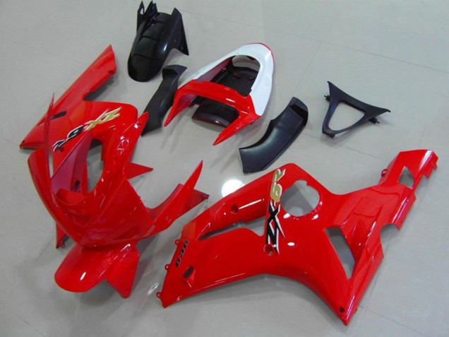 2003-2004 Rot & Weiß Kawasaki ZX6R Motorrad Verkleidung
