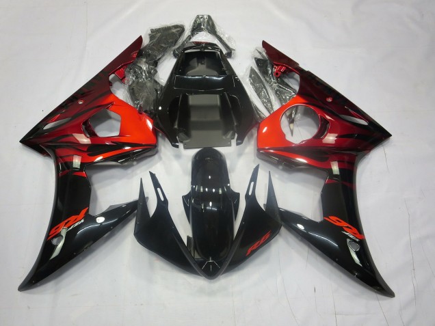 2003-2004 Rot & Schwarz Yamaha R6 Motorrad Verkleidung 2003-2004 Rot & Schwarz Yamaha R6 Motorrad Verkleidung