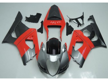 2003-2004 Rot-Silber & Schwarz Suzuki GSXR 1000 Motorrad Verkleidung
