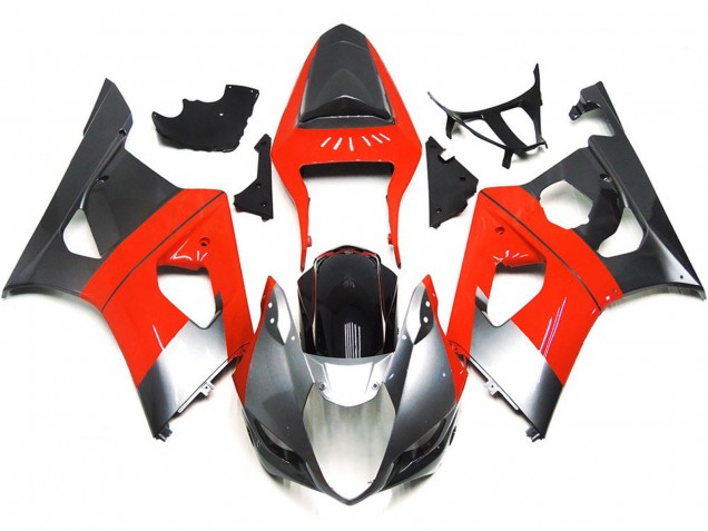 2003-2004 Schlichte Rot & Silbernes Design Suzuki GSXR 1000 Motorrad Verkleidung 2003-2004 Schlichte Rot & Silbernes Design Suzuki GSXR 1000 Motorrad Verkleidung
