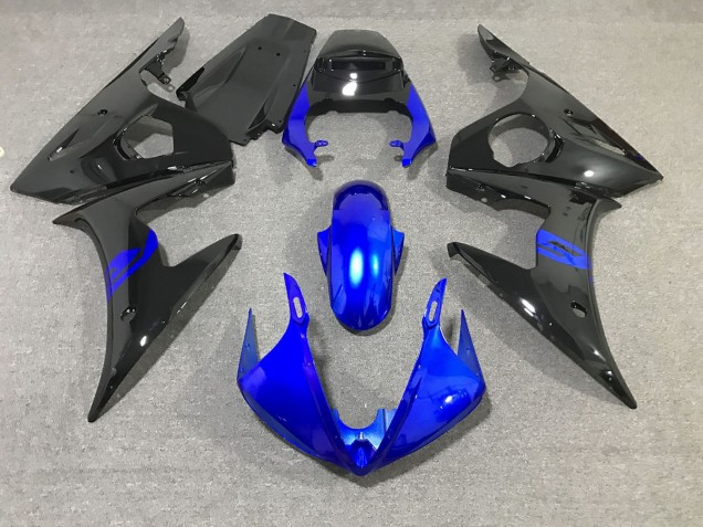 2003-2004 Schwarz & Blau Glänzend Yamaha R6 Motorrad Verkleidung 2003-2004 Schwarz & Blau Glänzend Yamaha R6 Motorrad Verkleidung