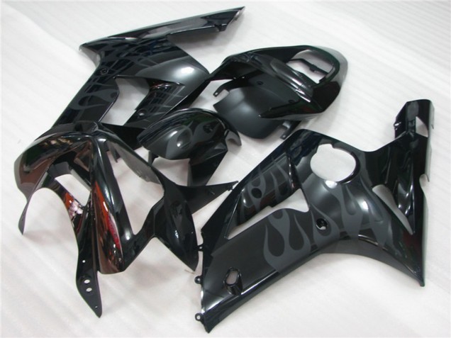 2003-2004 Schwarz Flamme Kawasaki ZX6R Motorrad Verkleidung