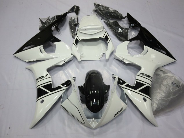 2003-2004 Schwarz & Weiß Yamaha R6 Motorrad Verkleidung 2003-2004 Schwarz & Weiß Yamaha R6 Motorrad Verkleidung