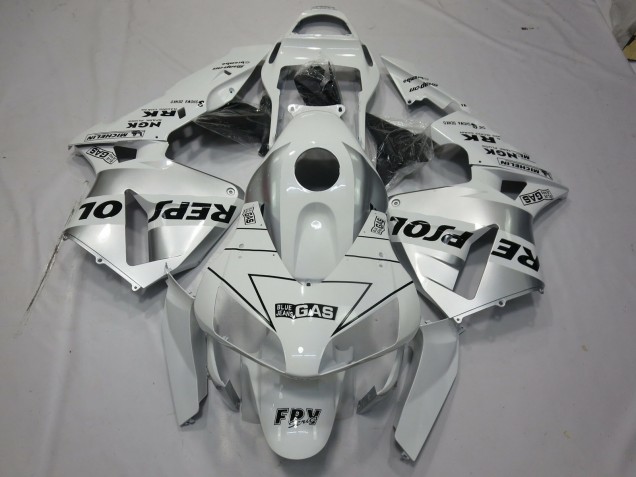 2003-2004 Weiß Silber Repsol Honda CBR600RR Motorrad Verkleidung 2003-2004 Weiß Silber Repsol Honda CBR600RR Motorrad Verkleidung