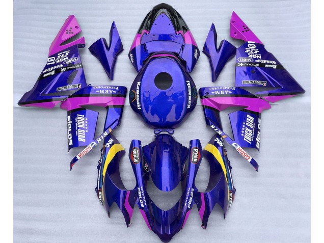 2004-2005 Blau & Pink Trickstar Kawasaki ZX10R Motorrad Verkleidung