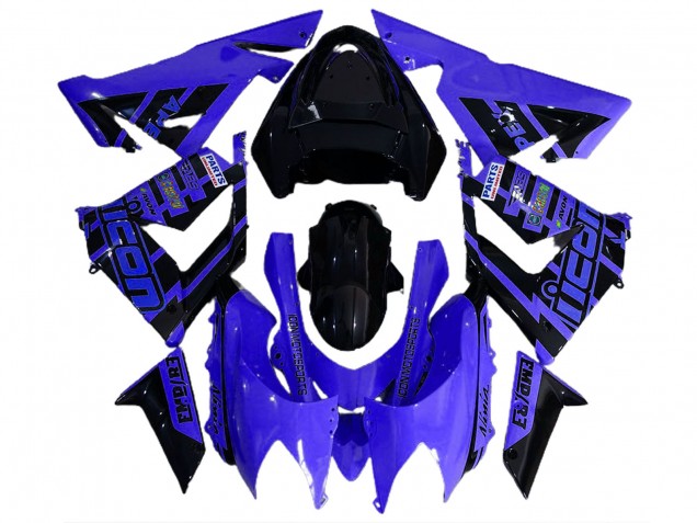 2004-2005 Blau & Schwarz & Logos Kawasaki ZX10R Motorrad Verkleidung 2004-2005 Blau & Schwarz & Logos Kawasaki ZX10R Motorrad Verkleidung
