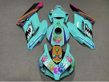 2004-2005 Blaugrüner Hai Honda CBR1000RR Motorrad Verkleidung