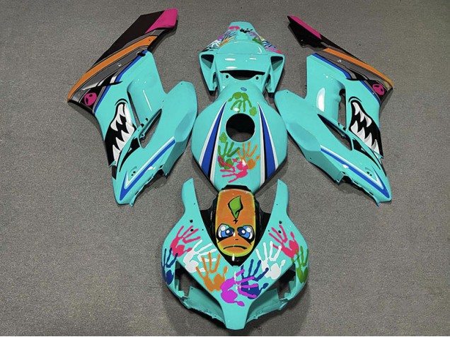 2004-2005 Blaugrüner Hai Honda CBR1000RR Motorrad Verkleidung 2004-2005 Blaugrüner Hai Honda CBR1000RR Motorrad Verkleidung