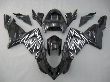 2004-2005 Weiß Flamme Kawasaki ZX10R Motorrad Verkleidung