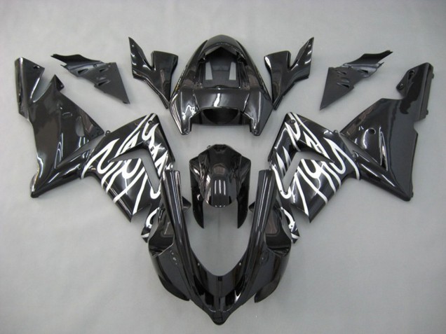 2004-2005 Weiß Flamme Kawasaki ZX10R Motorrad Verkleidung