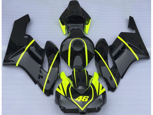 2004-2005 Ganz In Schwarz & High Viz 46 Honda CBR1000RR Motorrad Verkleidung 2004-2005 Ganz In Schwarz & High Viz 46 Honda CBR1000RR Motorrad Verkleidung