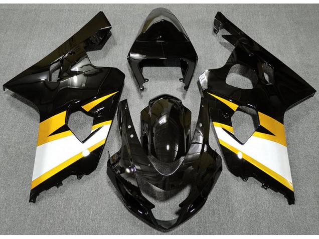 2004-2005 Glänzendes Schwarz & Gelb Suzuki GSXR 600-750 Motorrad Verkleidung 2004-2005 Glänzendes Schwarz & Gelb Suzuki GSXR 600-750 Motorrad Verkleidung