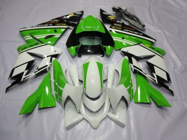 2004-2005 Weiß Grün Kawasaki ZX10R Motorrad Verkleidung