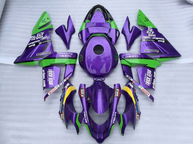 2004-2005 Grün-Lila Trick Star Kawasaki ZX10R Motorrad Verkleidung 2004-2005 Grün-Lila Trick Star Kawasaki ZX10R Motorrad Verkleidung