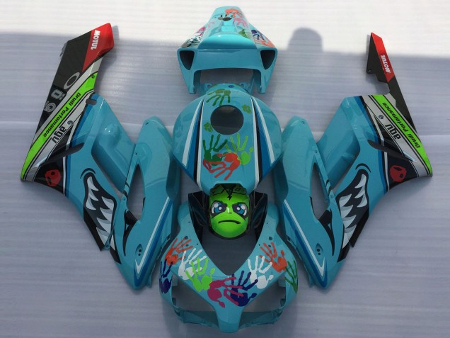 2004-2005 Hellblauer Hai Honda CBR1000RR Motorrad Verkleidung