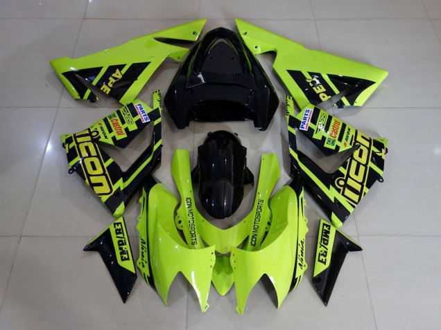 2004-2005 High Viz Gelb & Schwarz Kawasaki ZX10R Motorrad Verkleidung 2004-2005 High Viz Gelb & Schwarz Kawasaki ZX10R Motorrad Verkleidung