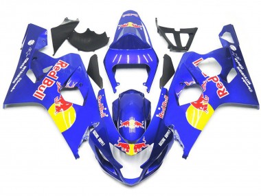 2004-2005 Leuchtendes Blau Rot Bull Stil Suzuki GSXR 600-750 Motorrad Verkleidung