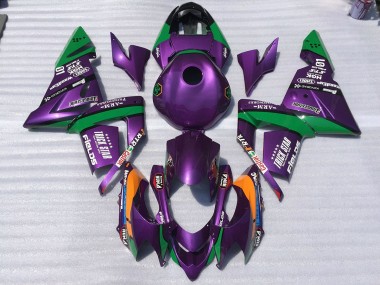 2004-2005 Lila & Grün Trickstar Kawasaki ZX10R Motorrad Verkleidung