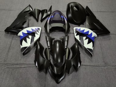 2004-2005 Matt Schwarzer & Tiefes Blauer Hai Kawasaki ZX10R Motorrad Verkleidung