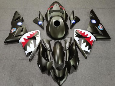 2004-2005 Militärgrüner Hai Kawasaki ZX10R Motorrad Verkleidung