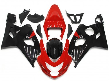 2004-2005 Rot & Glänzender Schwarzstil Suzuki GSXR 600-750 Motorrad Verkleidung