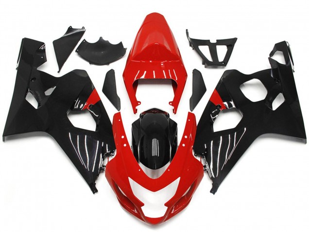 2004-2005 Rot & Glänzender Schwarzstil Suzuki GSXR 600-750 Motorrad Verkleidung 2004-2005 Rot & Glänzender Schwarzstil Suzuki GSXR 600-750 Motorrad Verkleidung