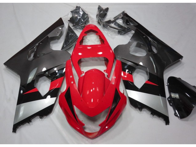 2004-2005 Rot & Silber Glänzend Suzuki GSXR 600-750 Motorrad Verkleidung 2004-2005 Rot & Silber Glänzend Suzuki GSXR 600-750 Motorrad Verkleidung