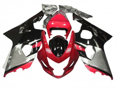 2004-2005 Rot-Silber & Schwarz Suzuki GSXR 600-750 Motorrad Verkleidung