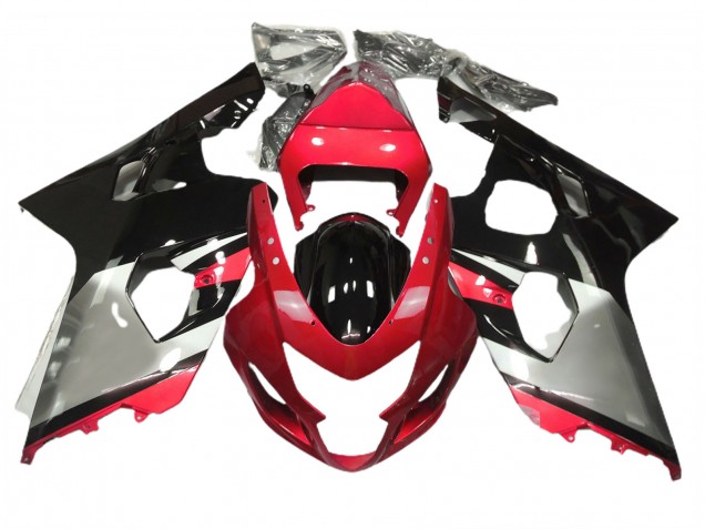 2004-2005 Rot-Silber & Schwarz Suzuki GSXR 600-750 Motorrad Verkleidung