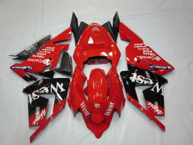 2004-2005 Rot West Kawasaki ZX10R Motorrad Verkleidung 2004-2005 Rot West Kawasaki ZX10R Motorrad Verkleidung