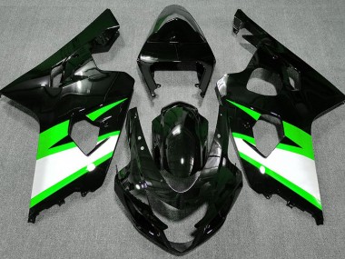 2004-2005 Schwarz Glänzend & Grün Suzuki GSXR 600-750 Motorrad Verkleidung