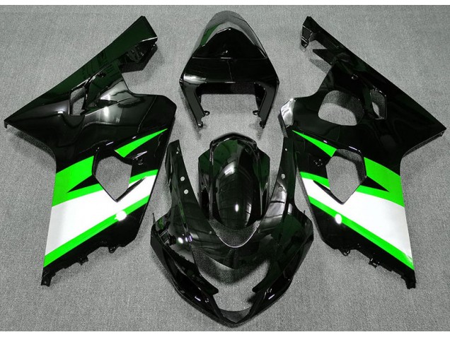 2004-2005 Schwarz Glänzend & Grün Suzuki GSXR 600-750 Motorrad Verkleidung 2004-2005 Schwarz Glänzend & Grün Suzuki GSXR 600-750 Motorrad Verkleidung
