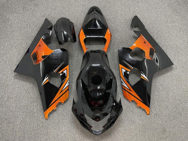 2004-2005 Schwarz Glänzend & Orange Suzuki GSXR 600-750 Motorrad Verkleidung 2004-2005 Schwarz Glänzend & Orange Suzuki GSXR 600-750 Motorrad Verkleidung
