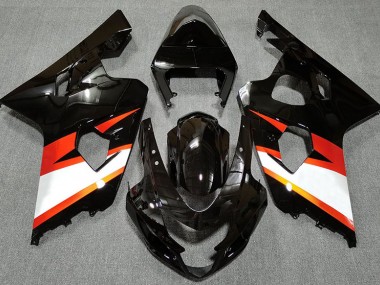 2004-2005 Schwarz Glänzend & Orange Suzuki GSXR 600-750 Motorrad Verkleidung