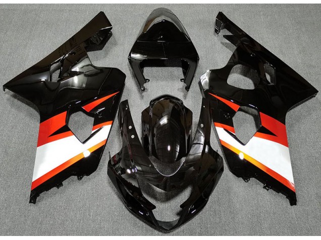 2004-2005 Schwarz Glänzend & Orange Suzuki GSXR 600-750 Motorrad Verkleidung 2004-2005 Schwarz Glänzend & Orange Suzuki GSXR 600-750 Motorrad Verkleidung