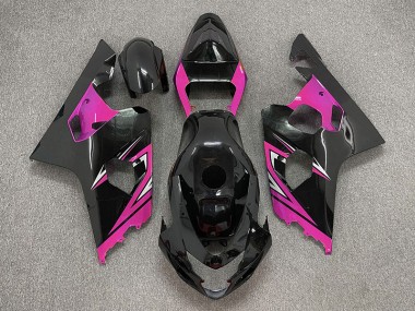 2004-2005 Schwarz Glänzend & Pink Suzuki GSXR 600-750 Motorrad Verkleidung