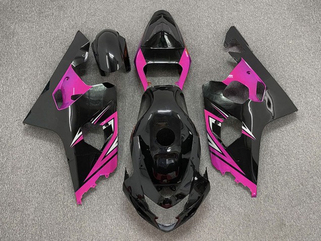 2004-2005 Schwarz Glänzend & Pink Suzuki GSXR 600-750 Motorrad Verkleidung