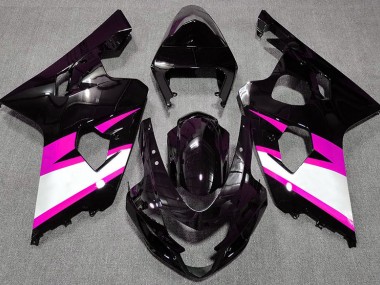 2004-2005 Schwarz Glänzend & Pink Suzuki GSXR 600-750 Motorrad Verkleidung